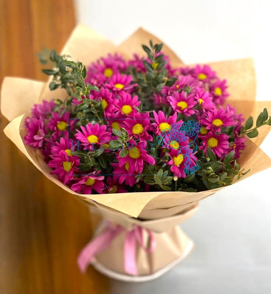 Букет цветов Язык нежности Букет цветов из: Хризантемы